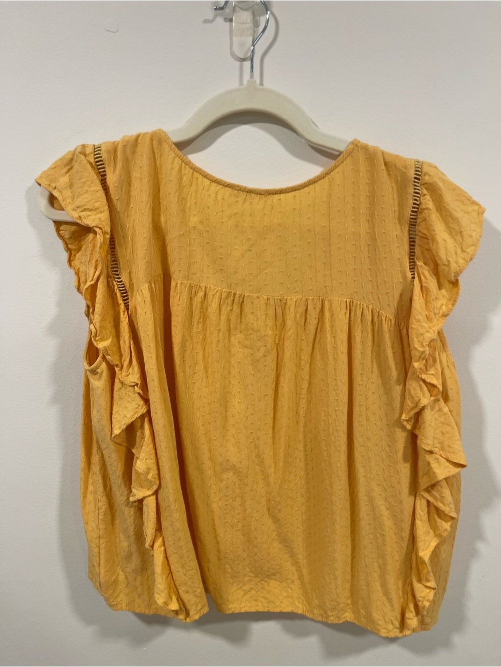 Miss Me Yellow Button-Front Ruffle Sleeve Blouse - Picture 3 of 3